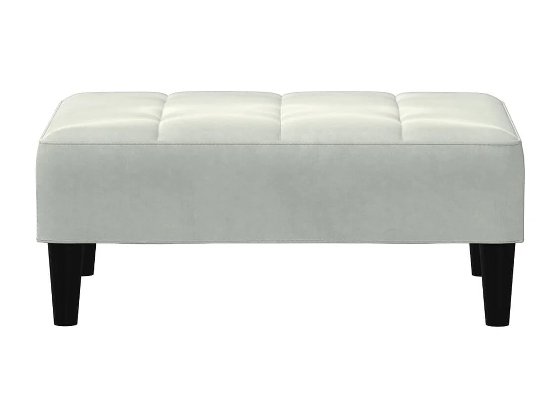 Reposapiés de terciopelo gris claro 77x55x31 cm ES551098