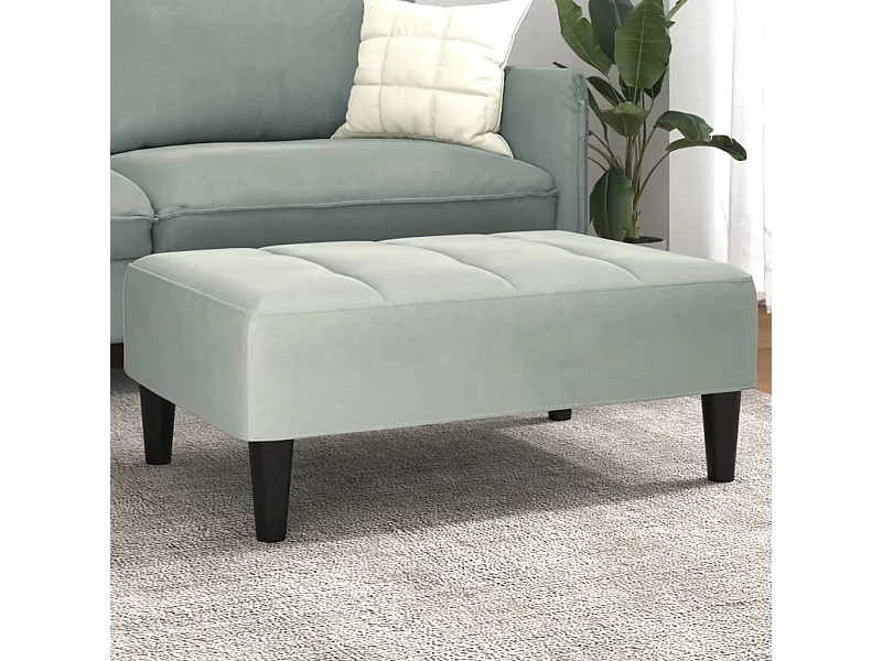 Apoio de pés 77x55x31 cm veludo cinzento-claro PT393461