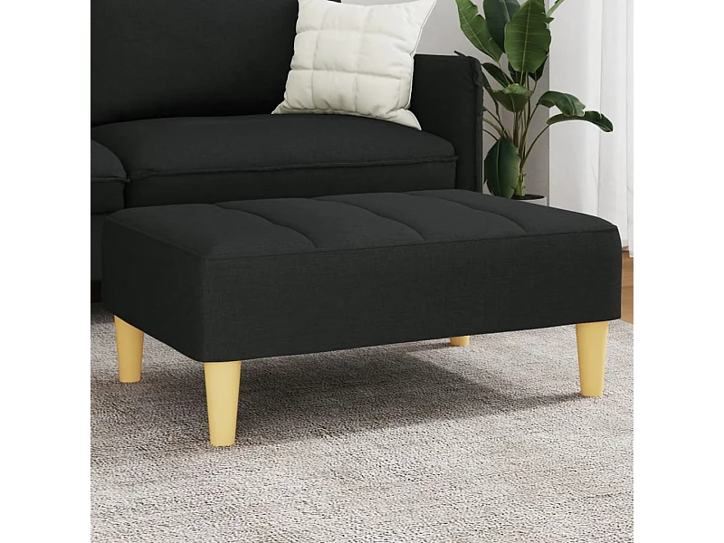 Reposapiés de tela negro 77x55x31 cm ES445026