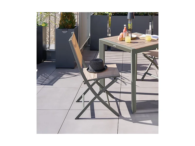 Chaise pliante extérieur Essentia  lin/laurier Hespéride