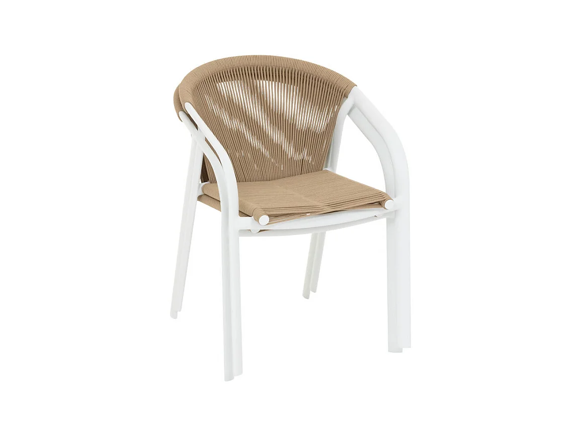 Fauteuil empilable Riu miel / blanc Hespéride