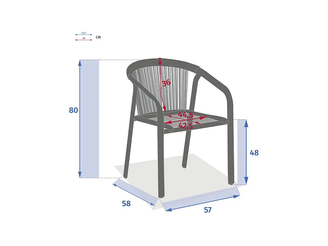 Fauteuil empilable Riu miel / blanc Hespéride