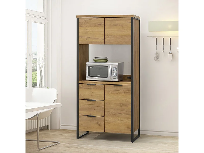 Meuble de cuisine 3 tiroirs + 3 portes Ron