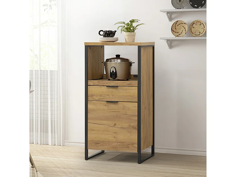 Meuble de cuisine plateau coulissant + tiroir + porte Ron