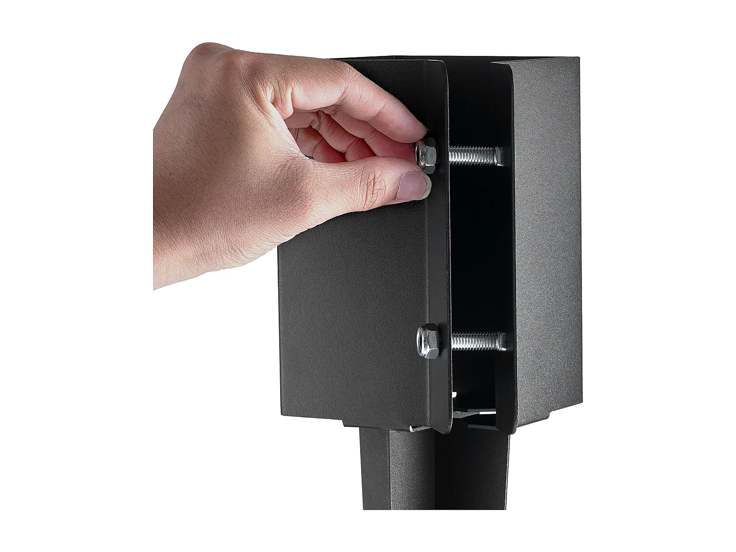 Piquets de Terre SucceBuy Lot de 6, Piquets Métalliques 61 x 10 x 10cm, Piquets en Métal avec Revêtement en Poudre Noir pour Support de Boîte aux Lettres