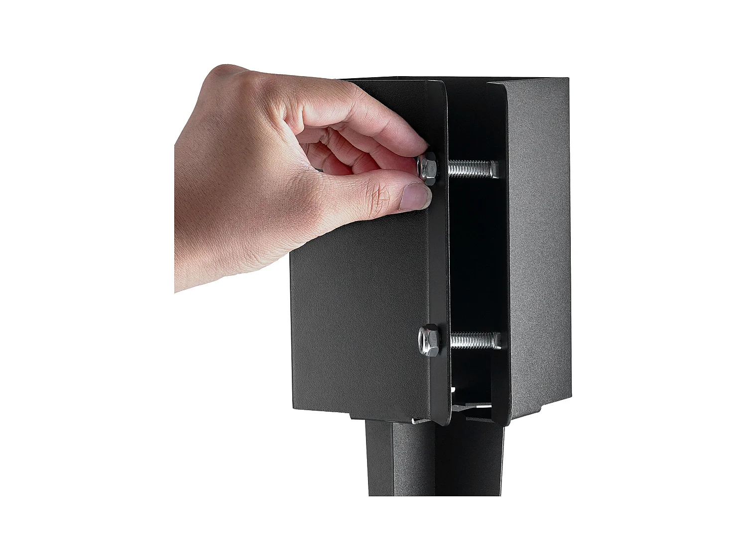 Piquets d'Ancrage SucceBuy Lot de 8 pour Poteau de Clôture, Piquets Métalliques 61 x 10 x 10cm, Métal, Revêtement en Poudre Noire, pour Terrasse