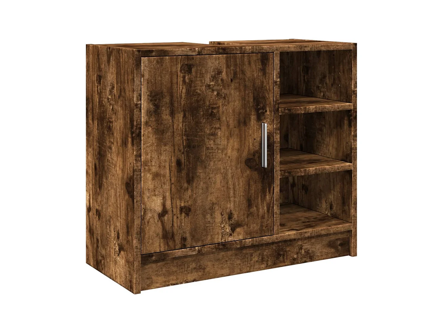 Armoire de lavabo chêne fumé 63x29x55 cm bois d'ingénierie FR231040