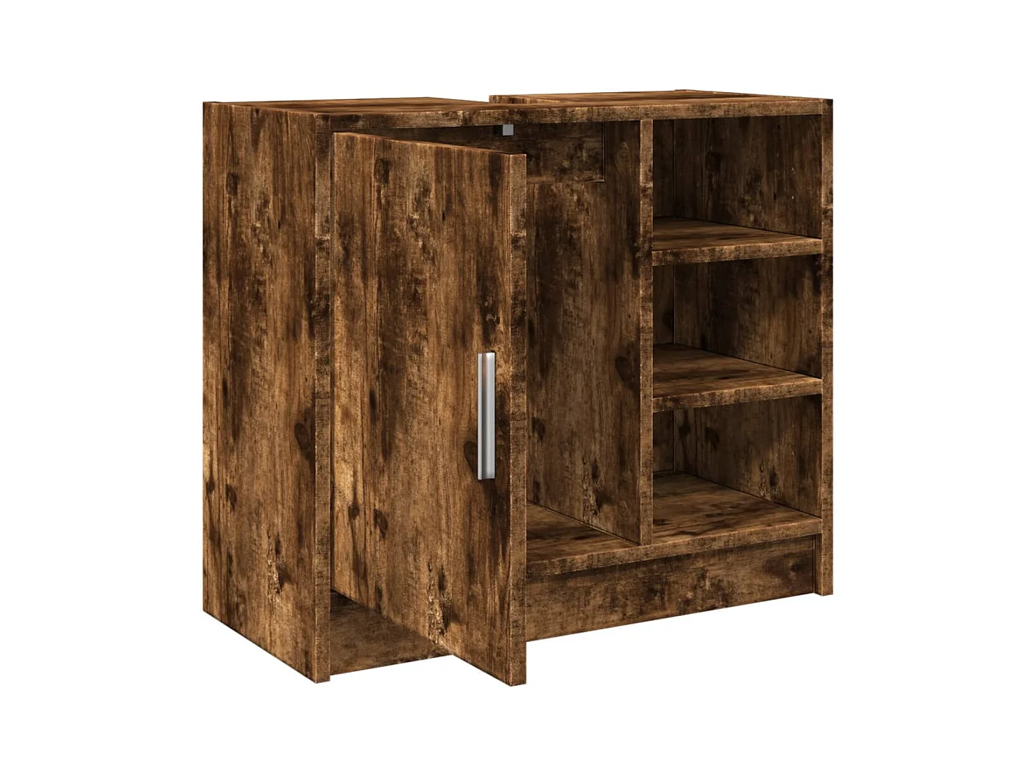 Armoire de lavabo chêne fumé 63x29x55 cm bois d'ingénierie FR231040