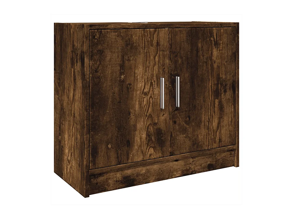Armario de lavabo madera ingeniería roble ahumado 63x29x55 cm ES920579