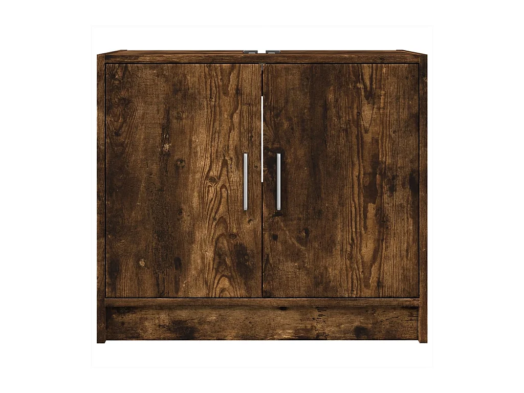 Armario de lavabo madera ingeniería roble ahumado 63x29x55 cm ES920579
