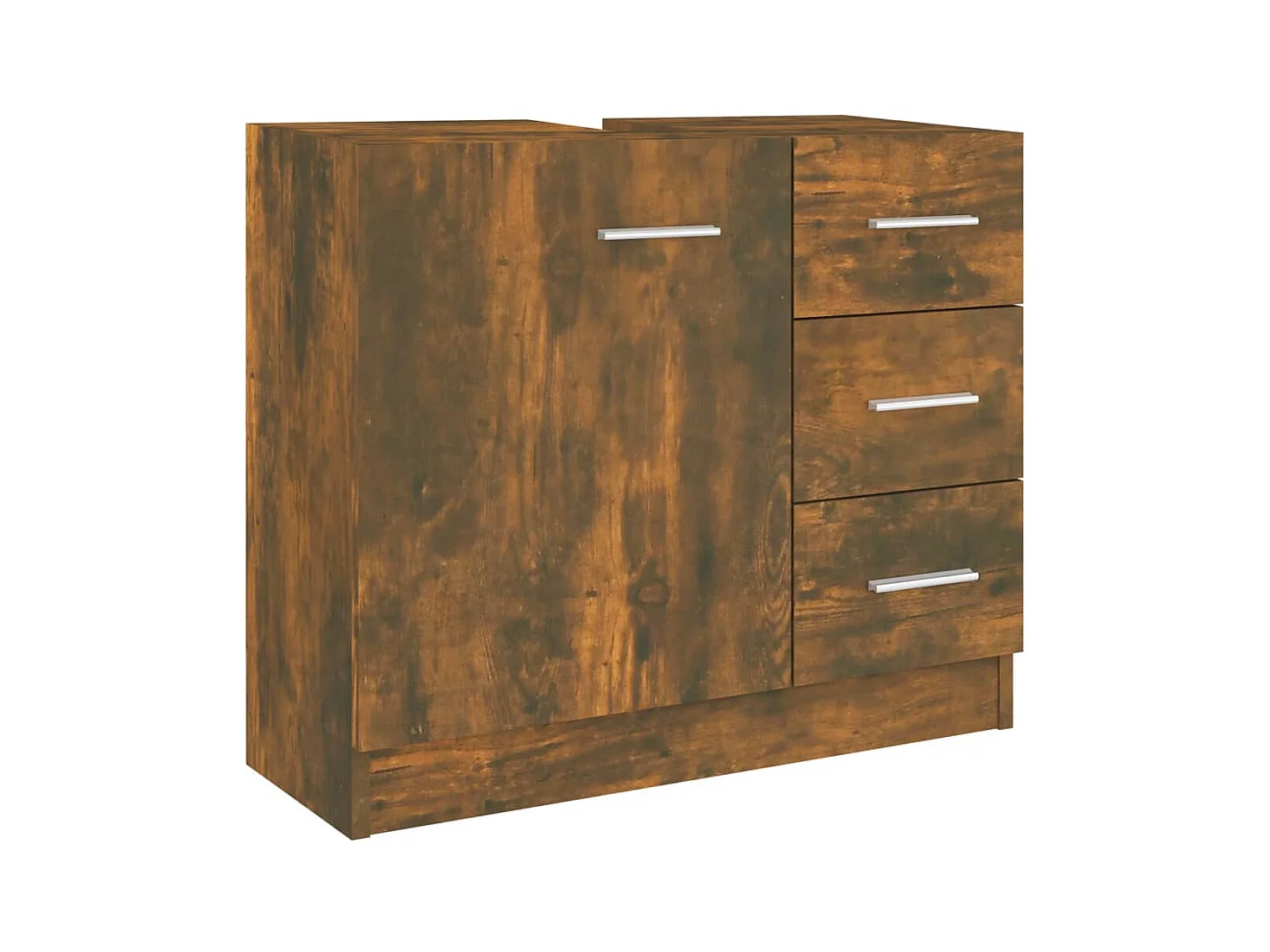 Armoire de lavabo Chêne fumé 63x30x54 cm Bois d'ingénierie FR749904