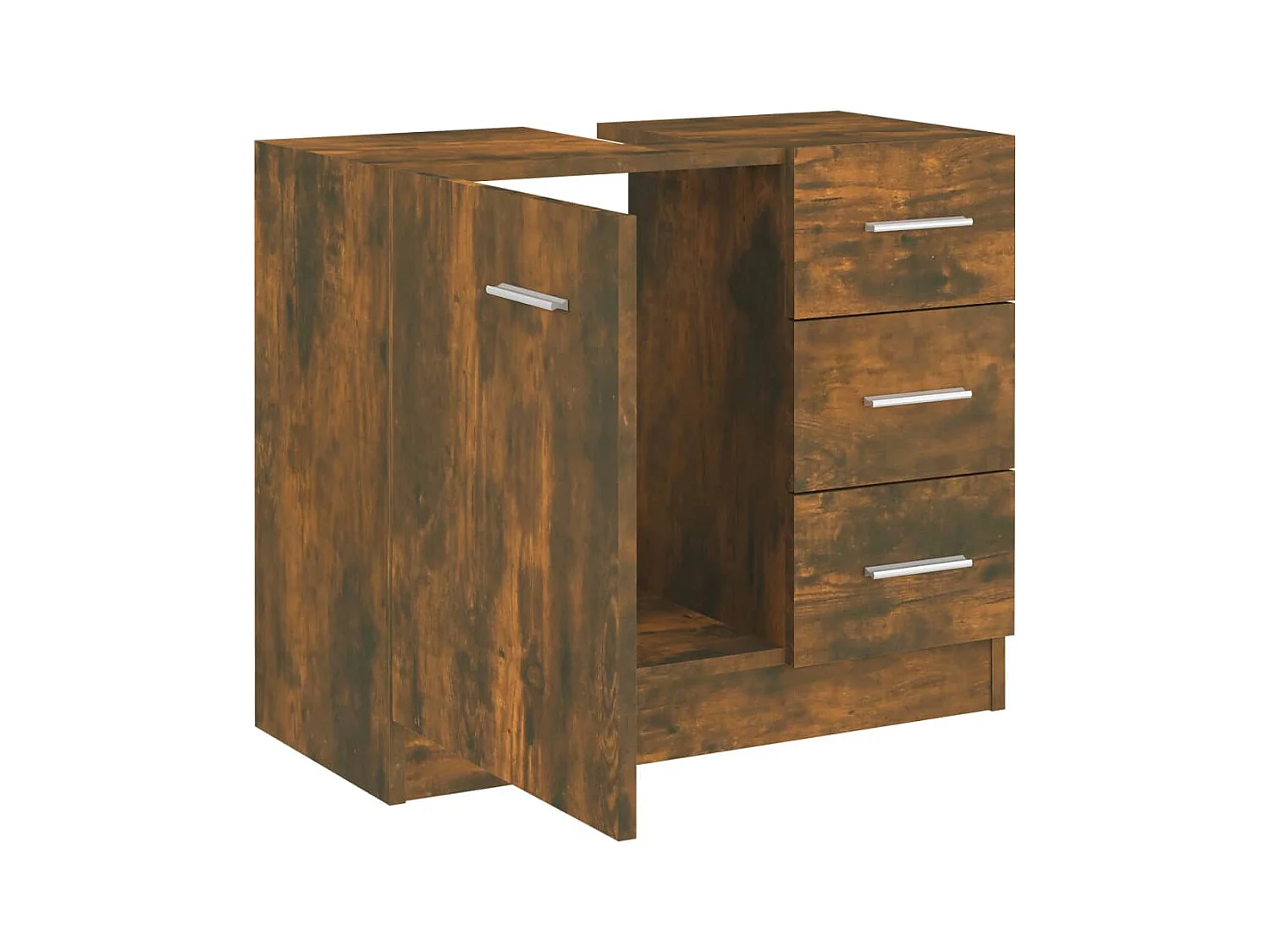 Armoire de lavabo Chêne fumé 63x30x54 cm Bois d'ingénierie FR749904