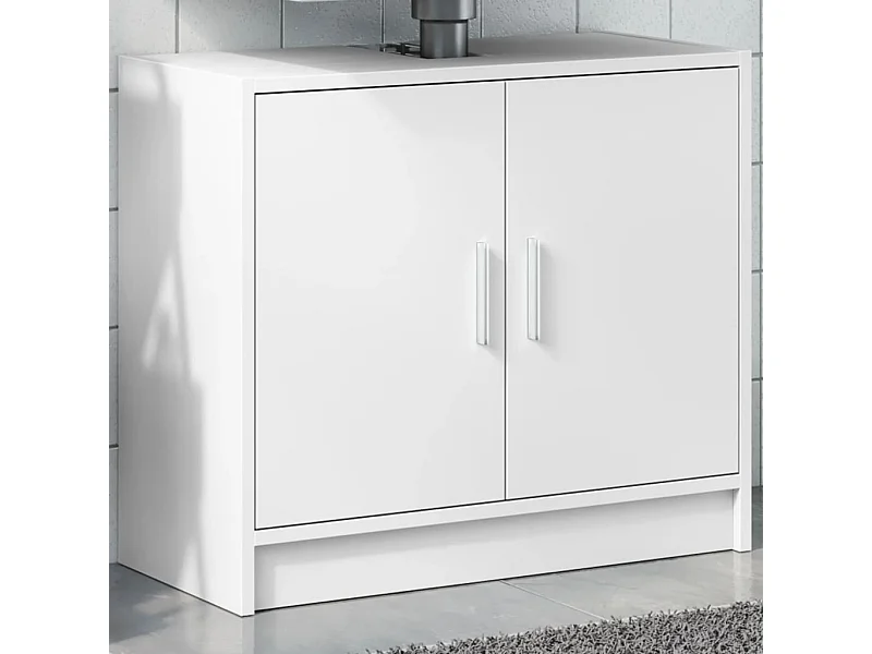 Armário de lavatório 63x29x55 cm derivados de madeira branco PT571048