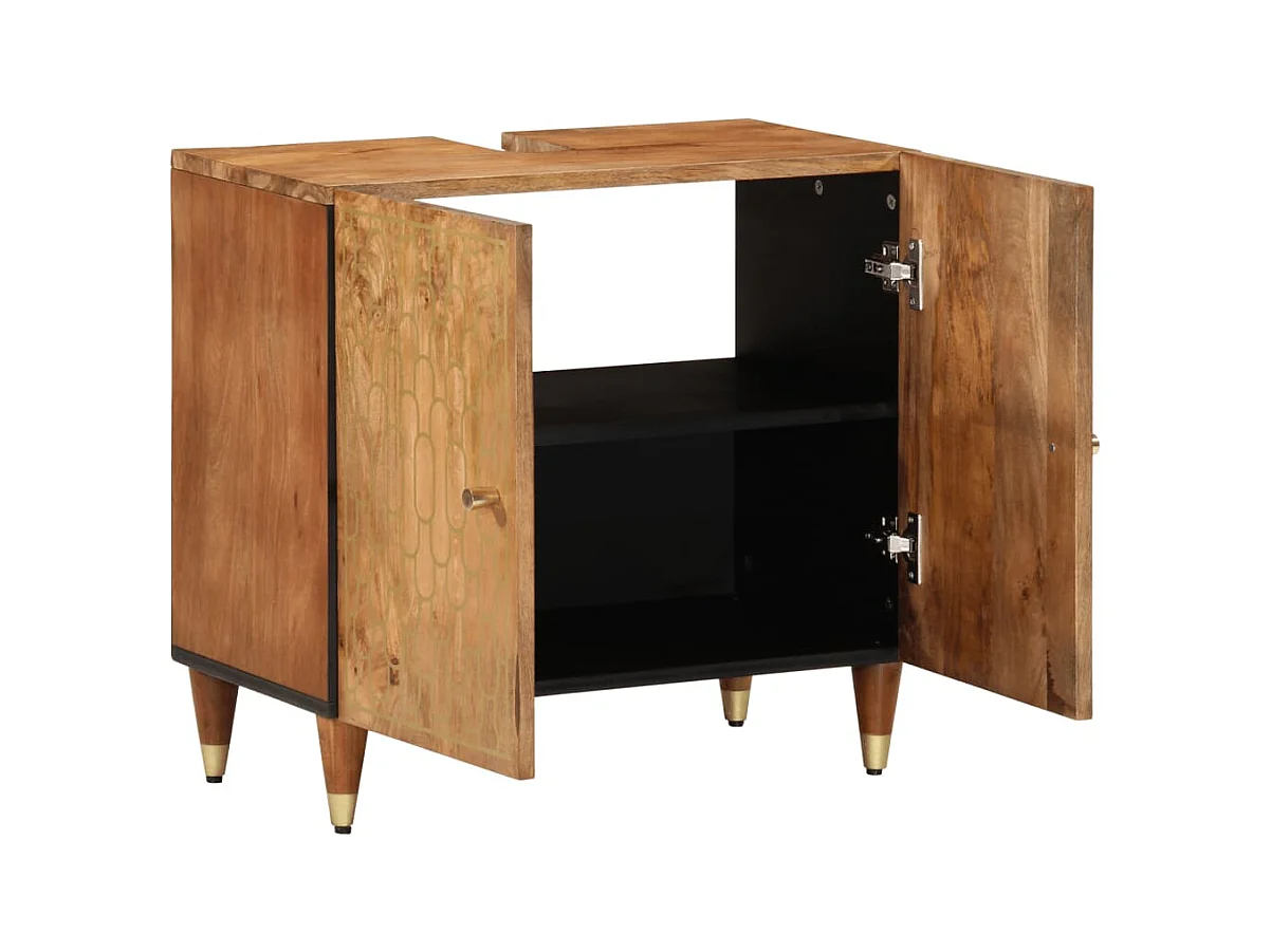 Armoire lavabo de salle de bain bois massif de manguier FR555346