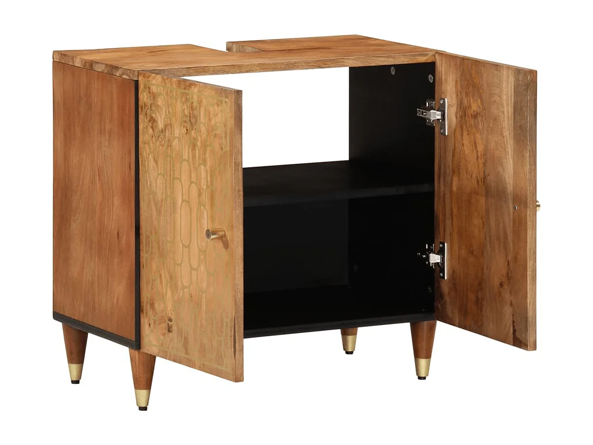 Armoire lavabo de salle de bain bois massif de manguier FR555346
