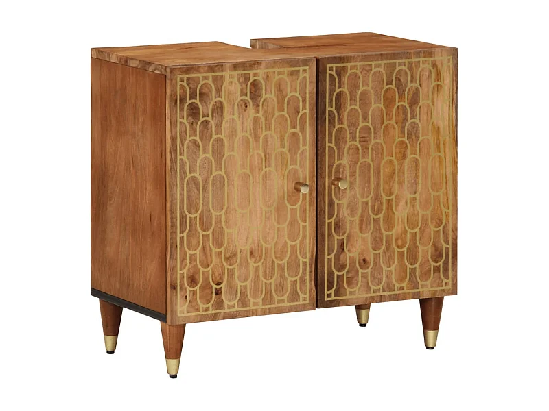 Armoire lavabo de salle de bain bois massif de manguier FR555346