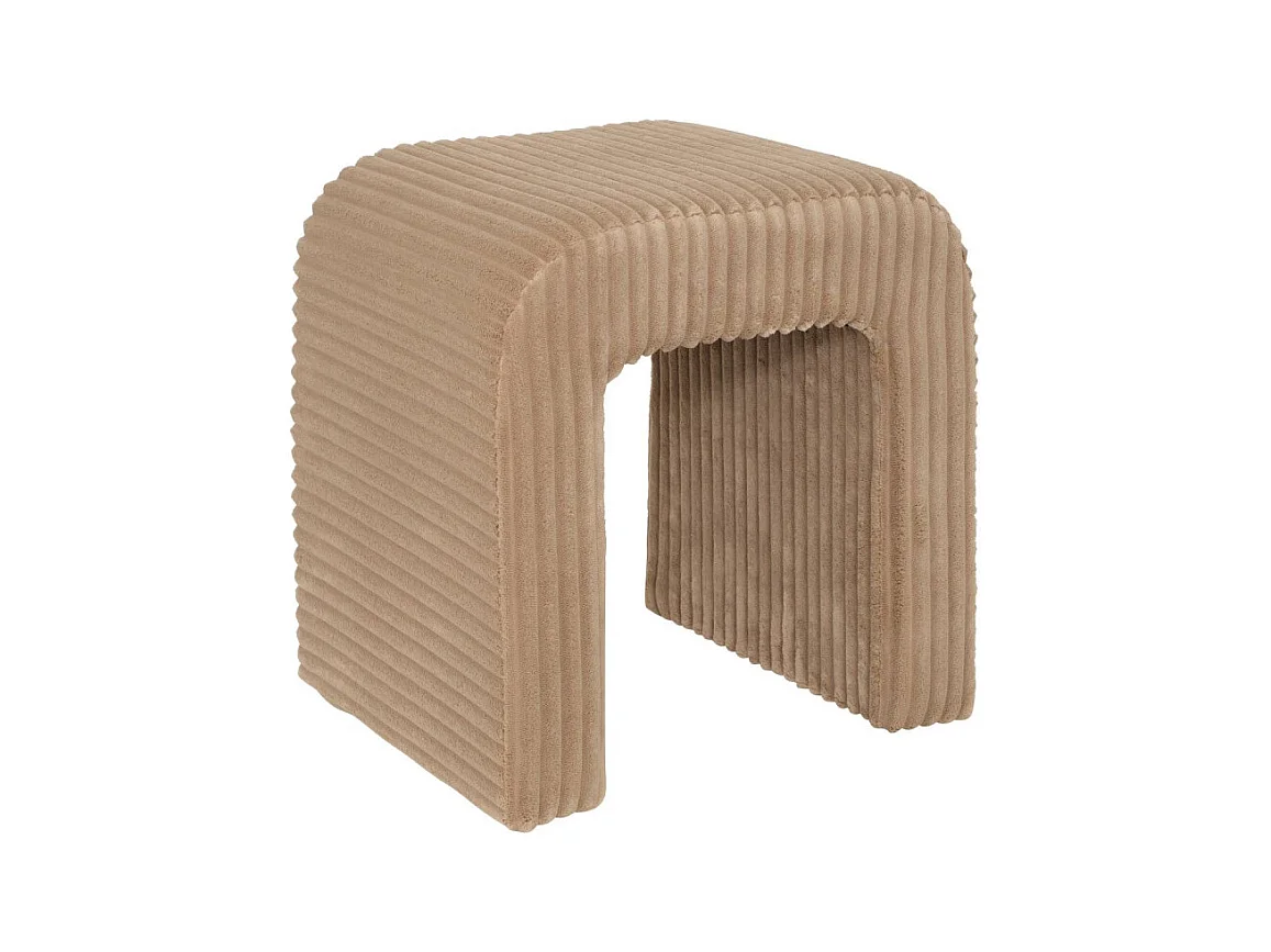 Pouf Arche Velours Côtelé "Sevi" 43cm Beige Foncé