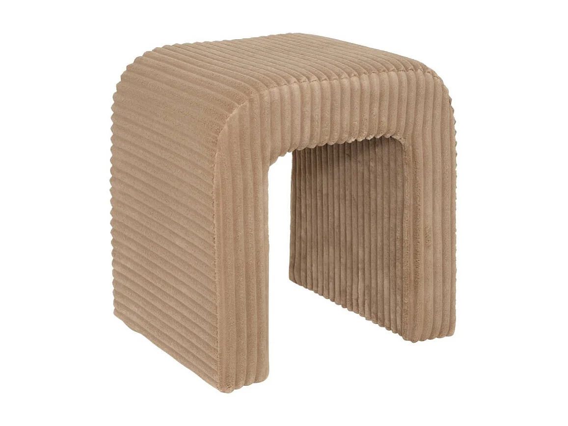 Pouf Arche Velours Côtelé "Sevi" 43cm Beige Foncé