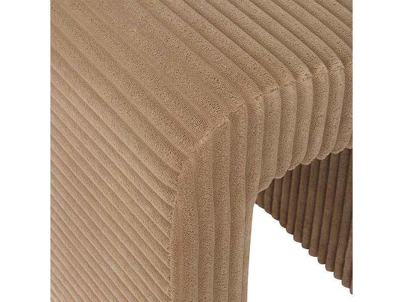 Pouf Arche Velours Côtelé "Sevi" 43cm Beige Foncé