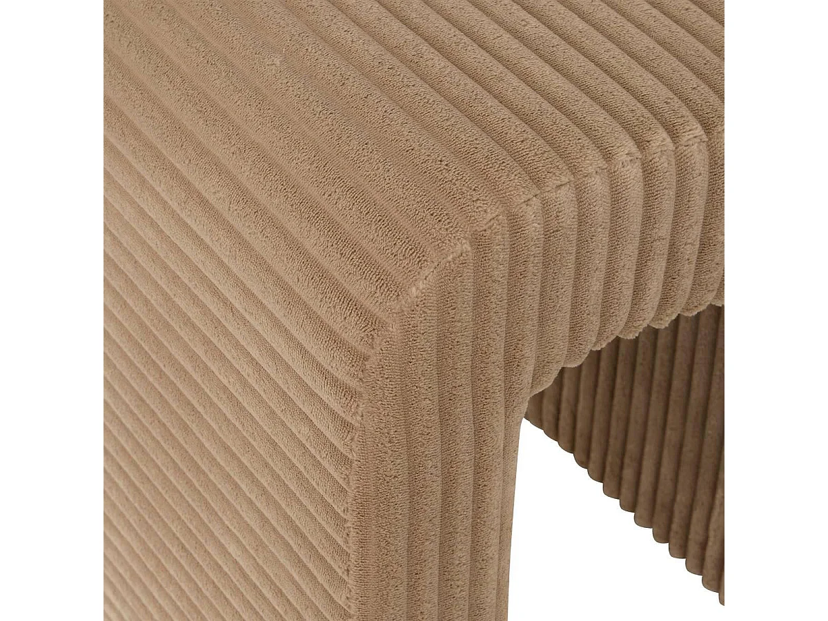 Pouf Arche Velours Côtelé "Sevi" 43cm Beige Foncé