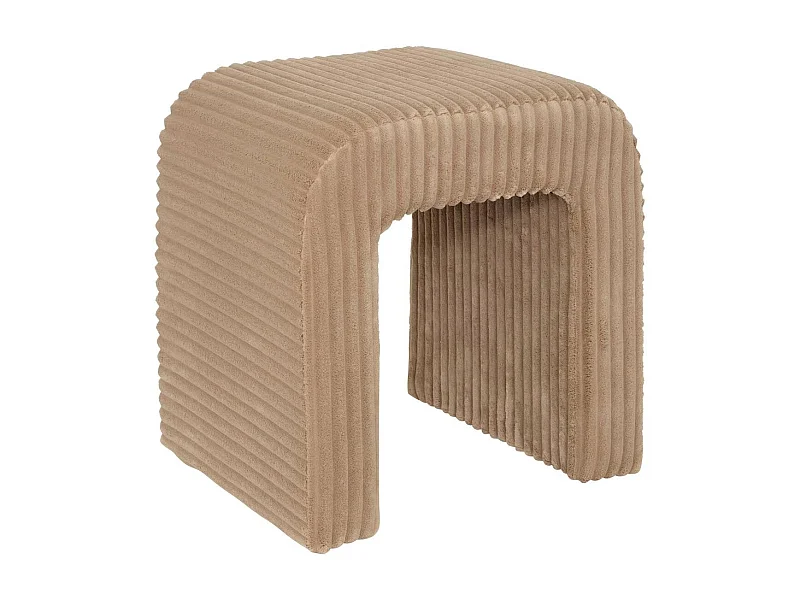 Pouf Arche Velours Côtelé "Sevi" 43cm Beige Foncé