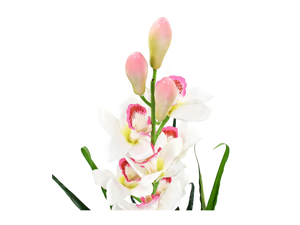Plante artificielle Orchidée Cymbidium avec pot 100 cm Vert FR217602