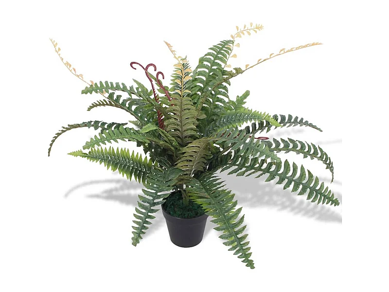 Planta feto artificial com vaso 60 cm verde PT927536
