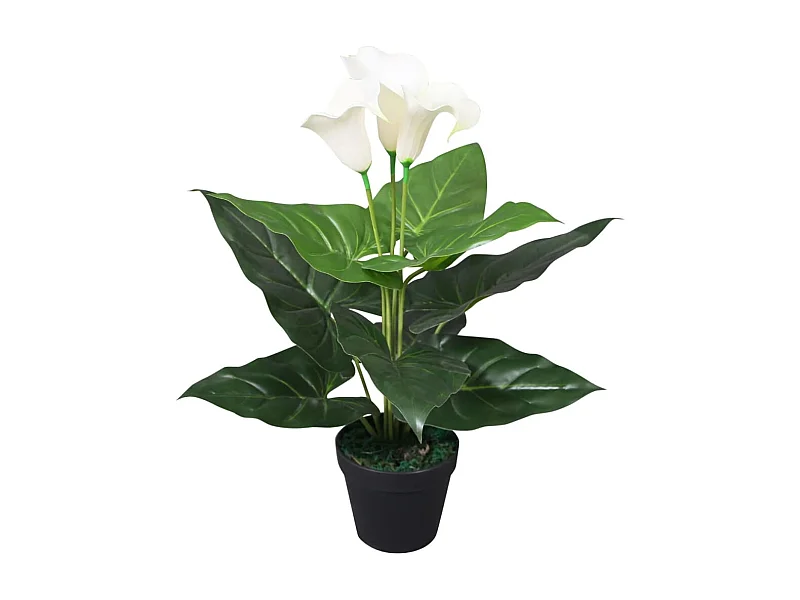 Planta jarro artificial com vaso 45 cm branco PT903836