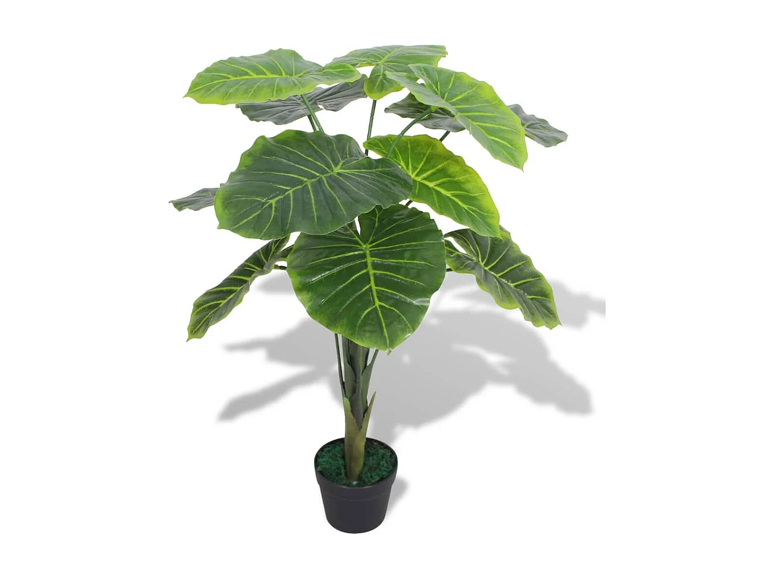 Planta de taro artificial con macetero 85 cm verde ES743257