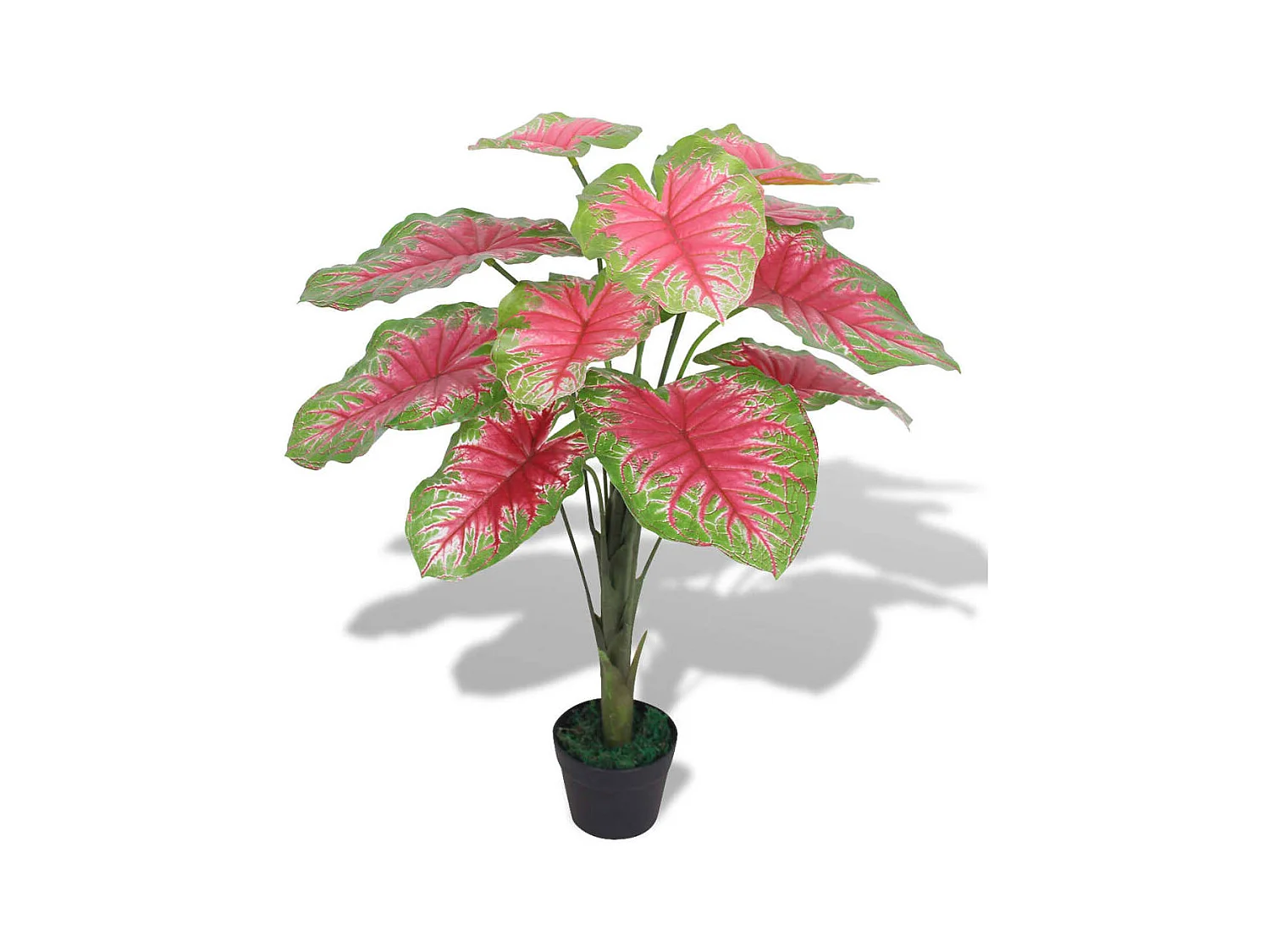 Kunstplant caladium met pot 85 cm groen en rood BE470668