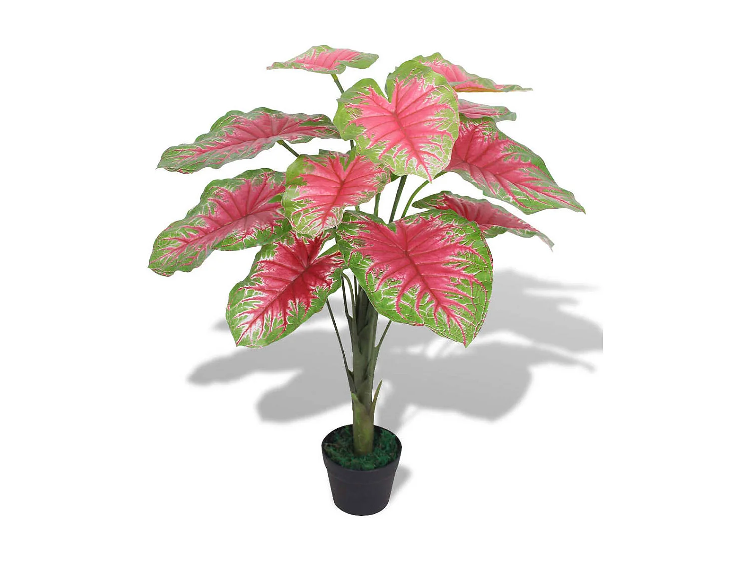 Kunstplant caladium met pot 85 cm groen en rood BE470668