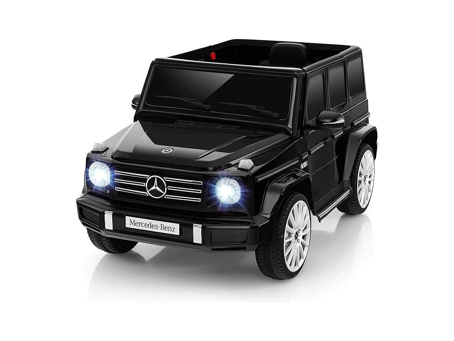 Voiture Électrique Enfants Mercedes-Benz G500 avec Télécommande 12V, Lumières LED & Musique, Démarrage Lent, Noir