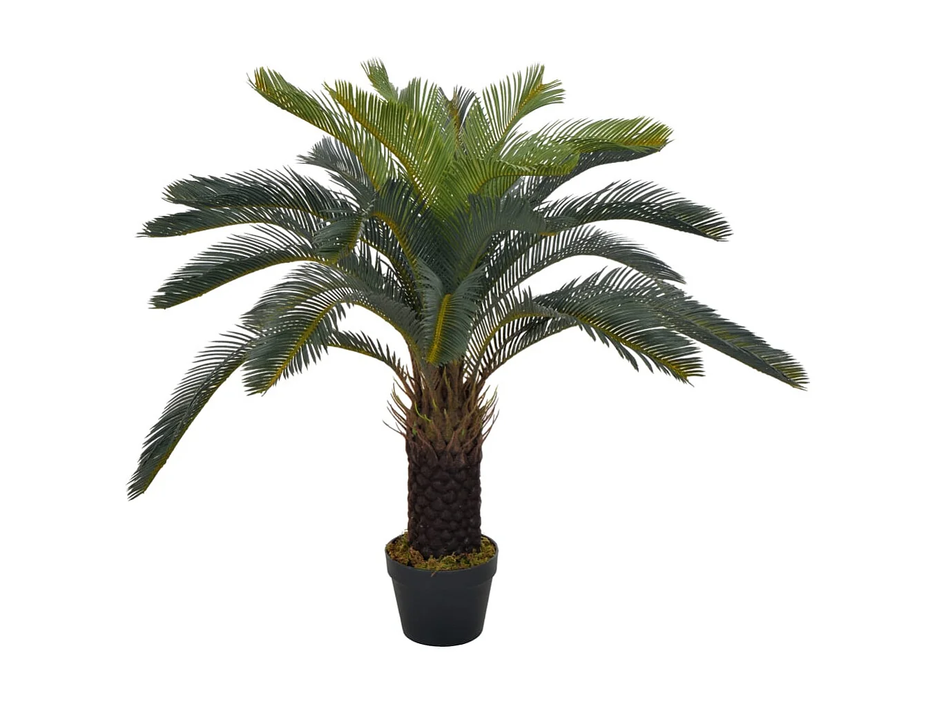 Planta artificial palmera cica con macetero 90 cm verde ES843288