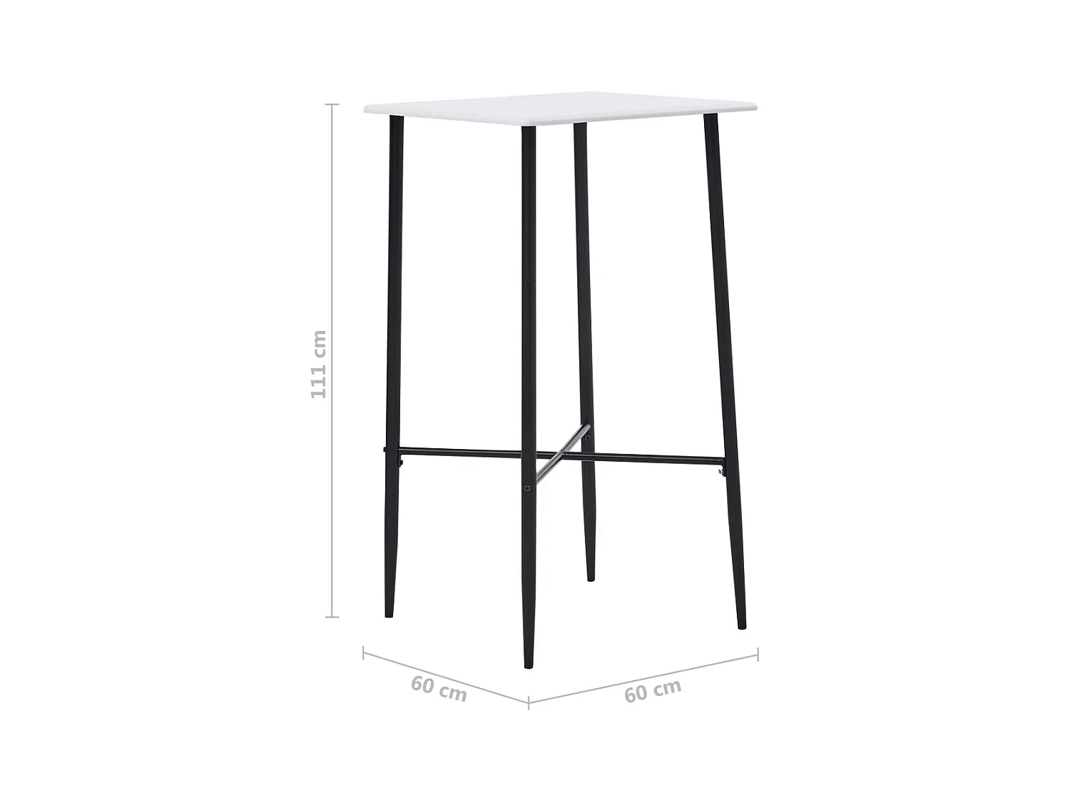 Mesa alta de cocina MDF blanco 60x60x111 cm ES814056