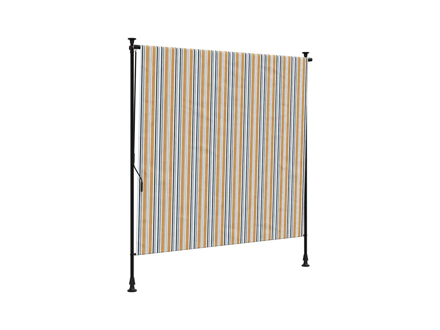 Store roulant d'extérieur jaune et blanc 150x270 cm tissu acier FR956707