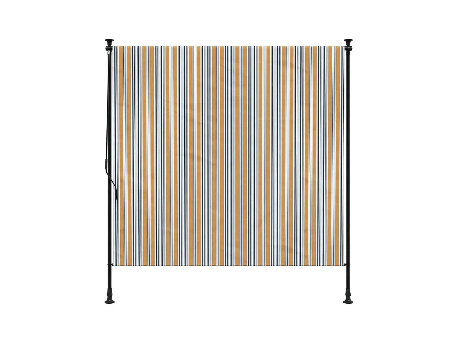 Store roulant d'extérieur jaune et blanc 150x270 cm tissu acier FR956707