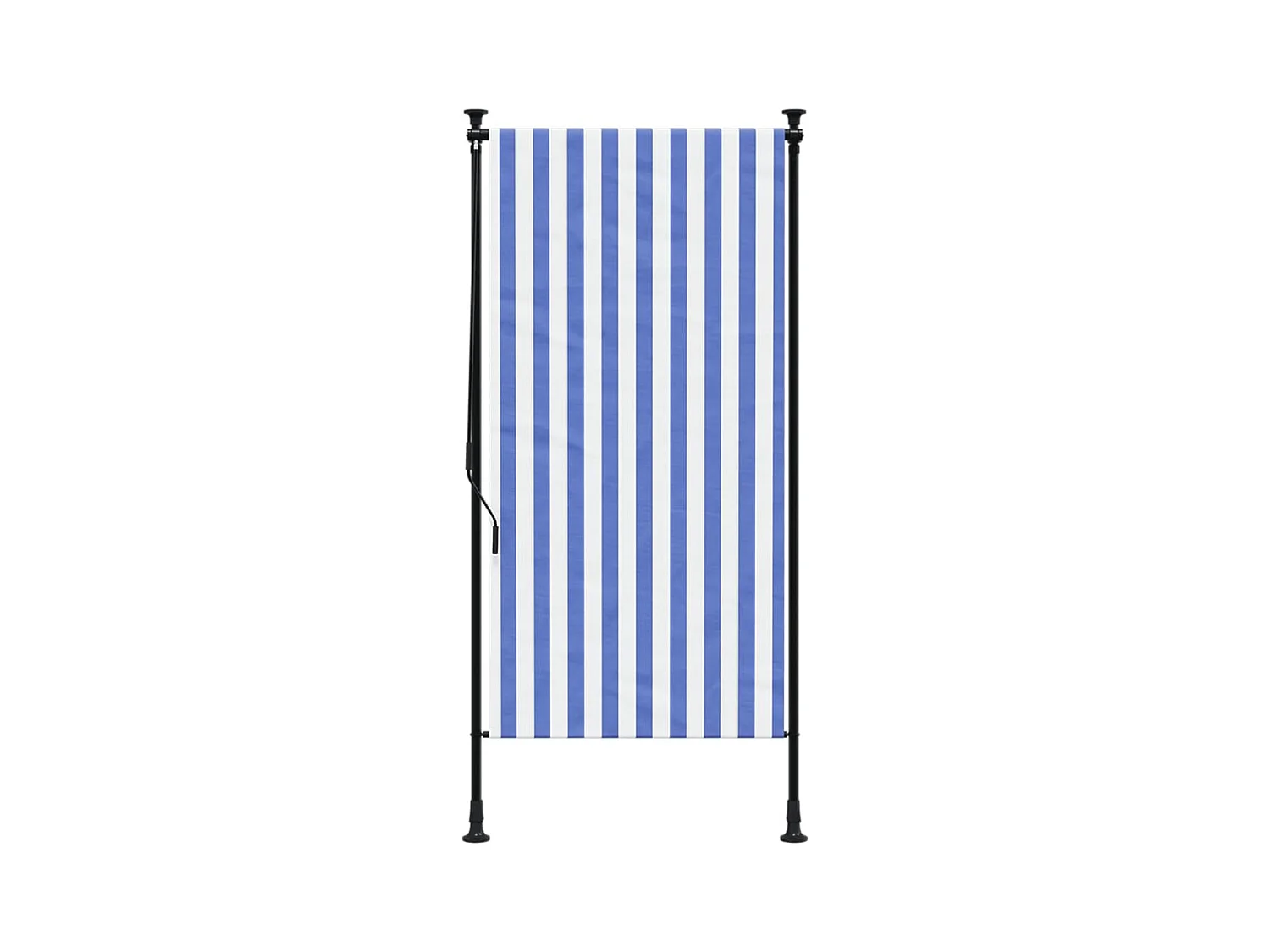 Store roulant d'extérieur bleu et blanc 100x270 cm tissu acier FR534069