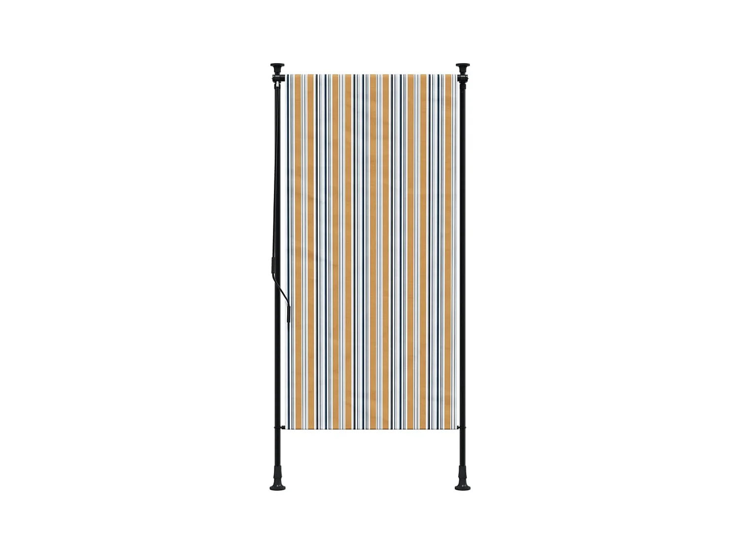 Store roulant d'extérieur jaune et blanc 120x270 cm tissu acier FR604321