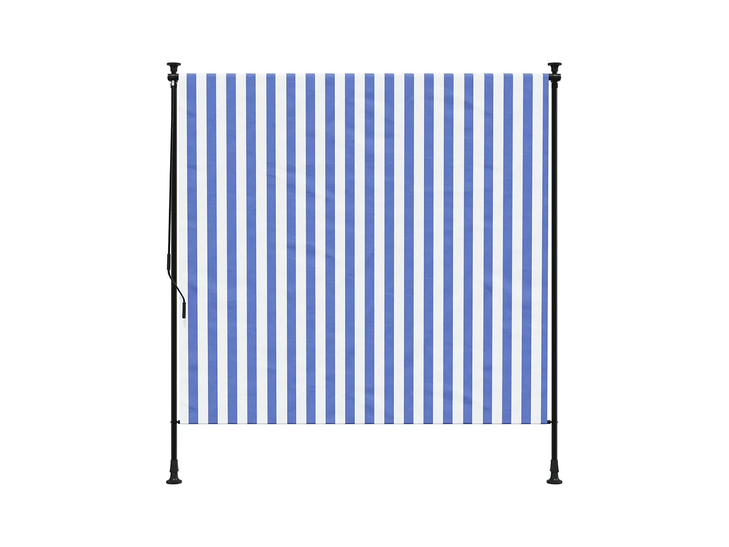 Store roulant d'extérieur bleu et blanc 200x270 cm tissu acier FR654827