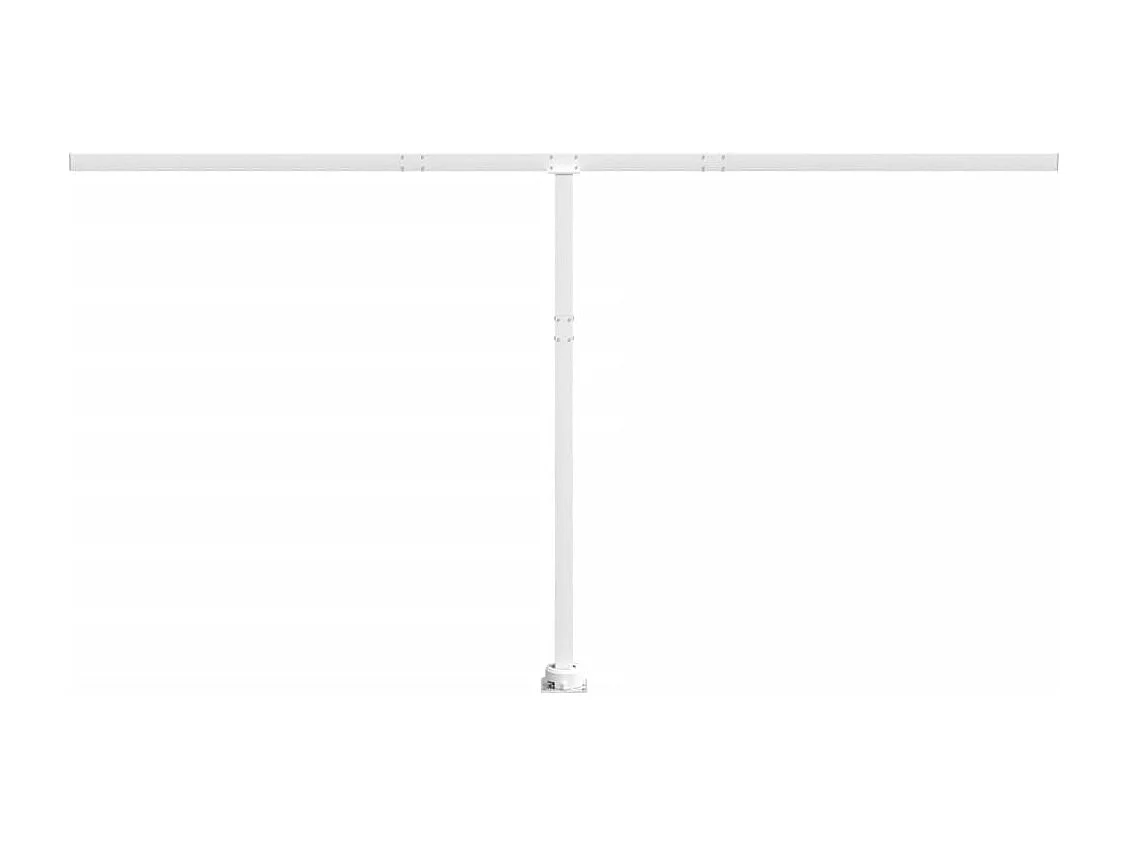 Jeu de poteaux d'Store banne blanc 450x245 cm fer FR174735