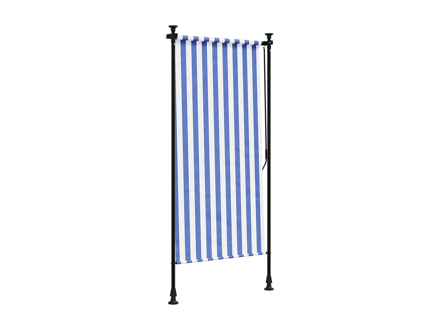 Persiana enrollable exterior tela acero azul blanco 120x270 cm ES947759