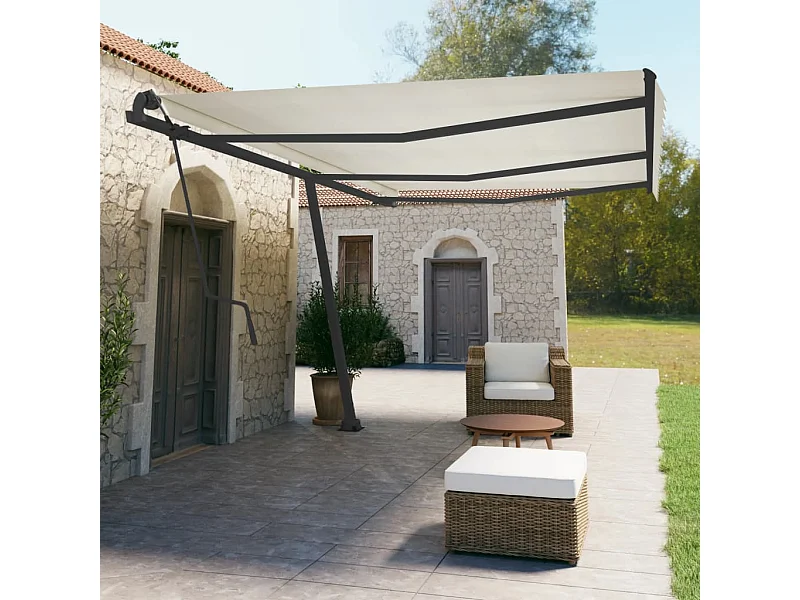 Jeu de poteaux d'Store banne anthracite 600x245 cm fer FR294001