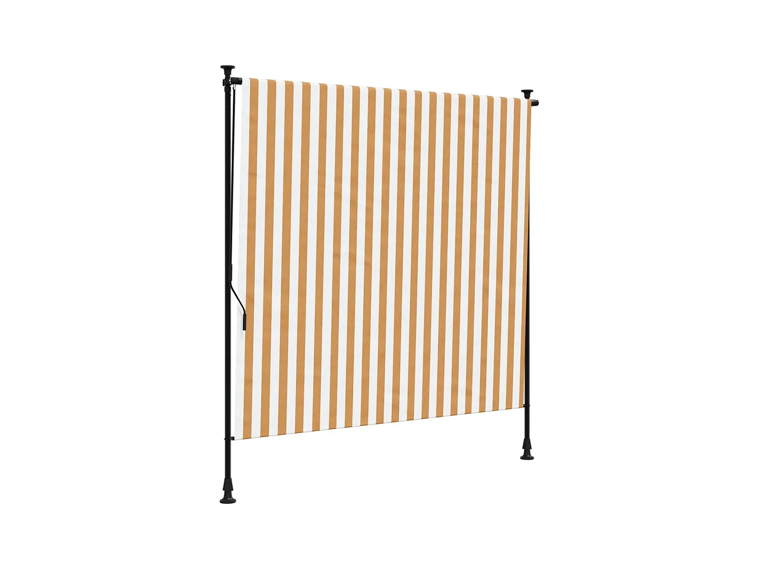 Store roulant d'extérieur orange et blanc 150x270cm tissu acier FR598291