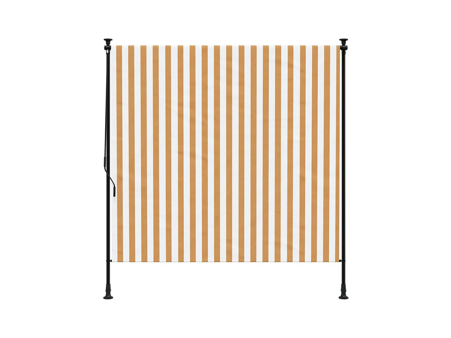 Store roulant d'extérieur orange et blanc 150x270cm tissu acier FR598291