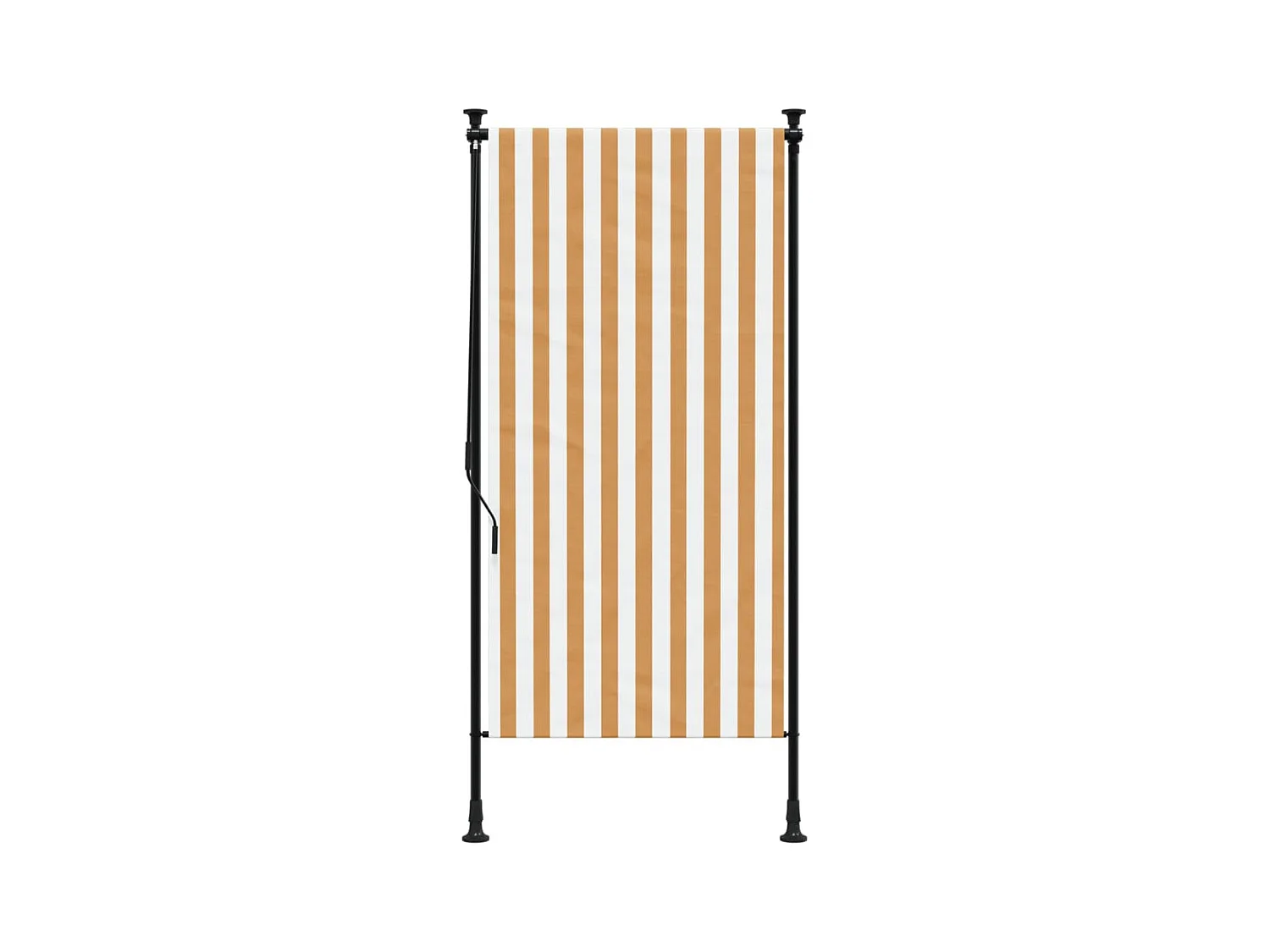 Store roulant d'extérieur orange et blanc 120x270cm tissu acier FR106015