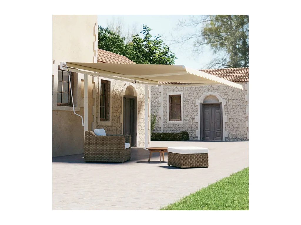 Jeu de poteaux d'Store banne blanc 600x245 cm fer FR507272