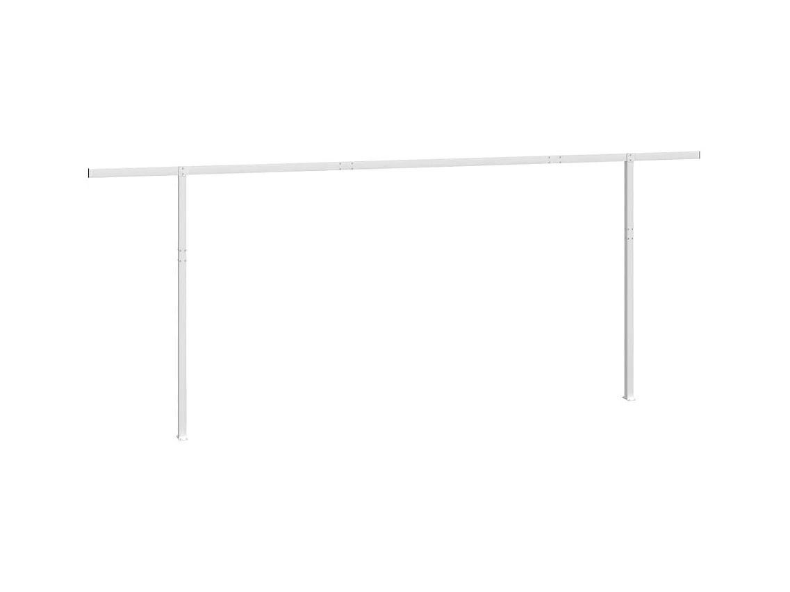 Jeu de poteaux d'Store banne blanc 600x245 cm fer FR507272
