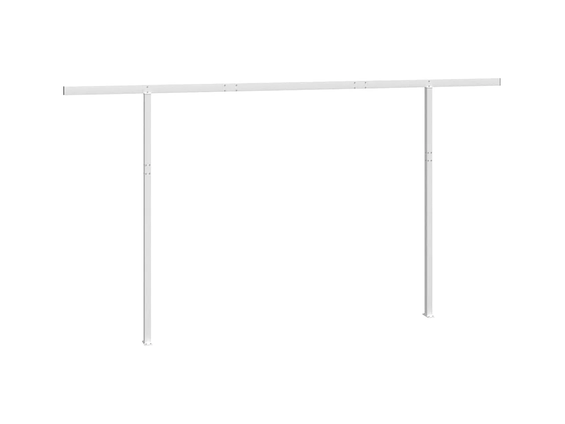Jeu de poteaux d'Store banne blanc 450x245 cm fer FR134151