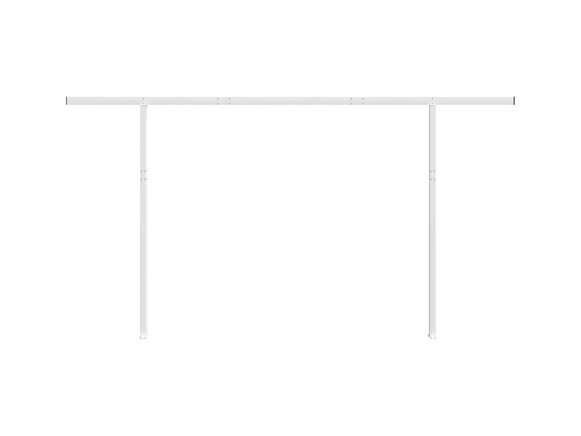 Jeu de poteaux d'Store banne blanc 450x245 cm fer FR134151