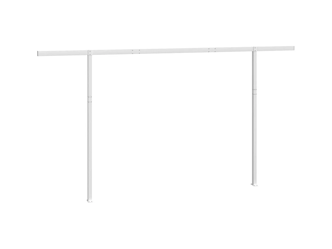 Jeu de poteaux d'Store banne blanc 450x245 cm fer FR134151